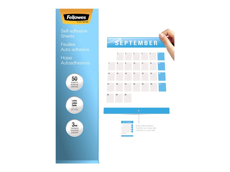 FELLOWES 5221502 LAMNATE 500CT 3MIL LTR SELF-ADH