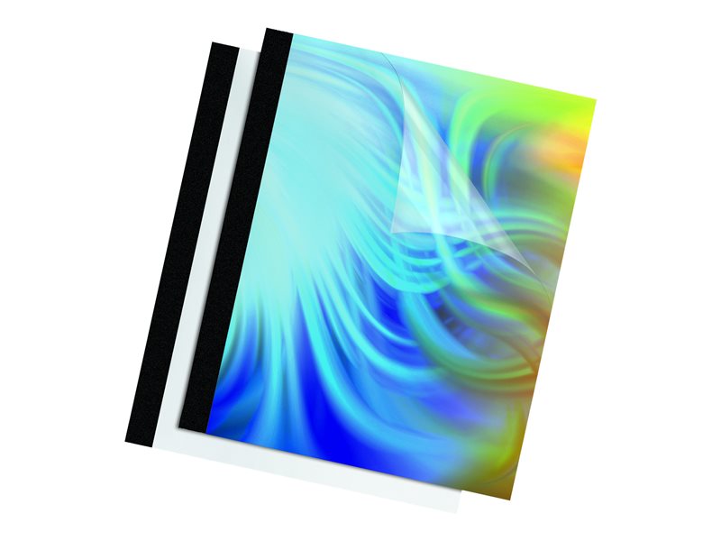 FELLOWES CLEAR/BLK THRML 10PK 1/4" BIND COVERS