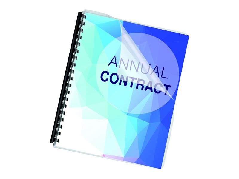 FELLOWES BINDING COVERS 500CT OVERSIZED CLEAR