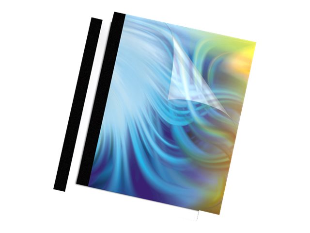FELLOWES CLEAR/BLK THRML 50CT 3/8" BIND COVERS