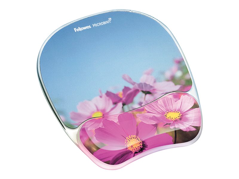 FELLOWES PHOTO GEL 4PK FLOWERS PAD WRIST REST