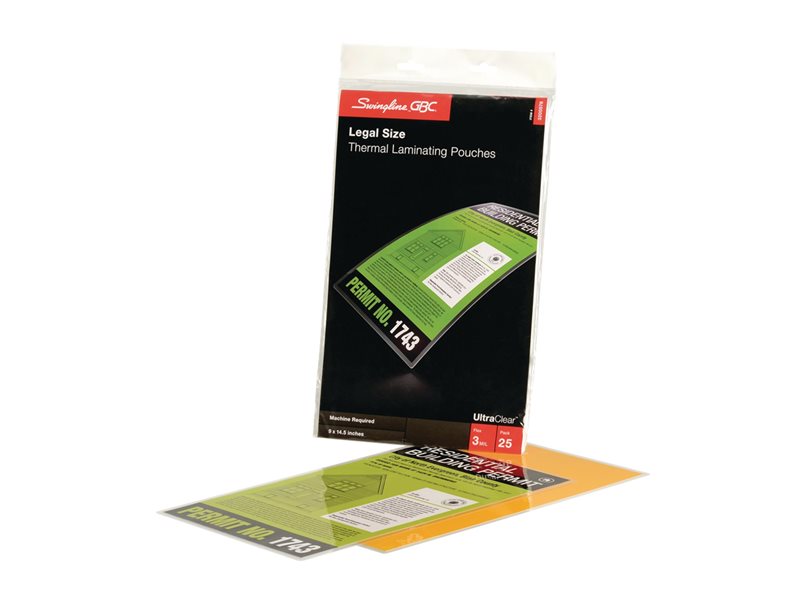 GBC LAMINATE POUCH 25PK 3MIL LEGAL SIZE