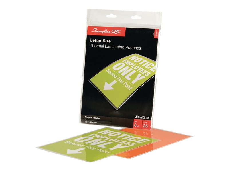GBC LAMINATE POUCH 25PK 3MIL MENU SIZE
