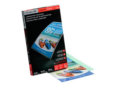 GBC EZUSE LAMINATE POUCH 100PK 5MIL LEGAL SIZE