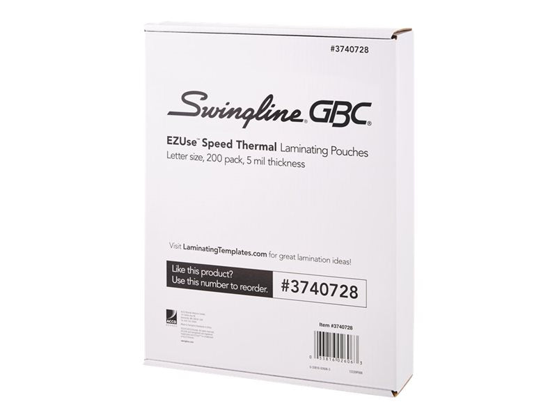 GBC EZUSE LAMINATE POUCH 200PK 5MIL LETTER SIZE