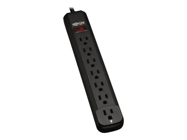 TRIPPLITE 12" / 12' CORD 7-OUTLET POWER STRIP-BLK