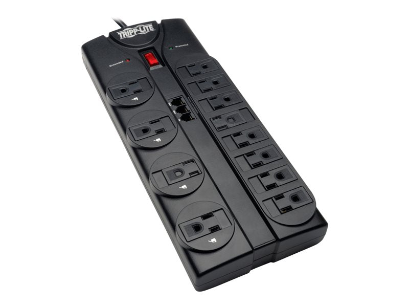 TRIPPLITE 12-OUT 8' CORD TEL STRIP SURGE-BLACK