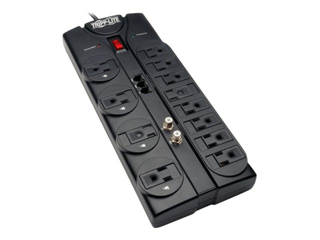 TRIPPLITE 12-OUT 8' CORD TEL/TV STRIP SURGE-BLACK