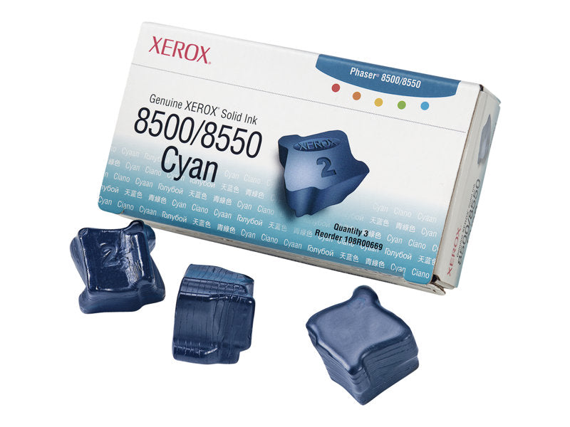 XEROX PHASER 8500  3PK SD CYAN INK STICKS