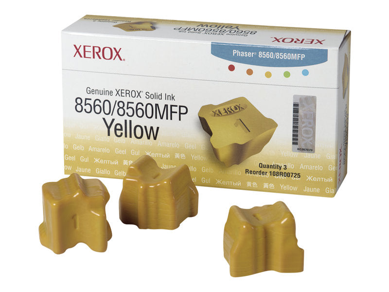 XEROX PHASER 8560  3PK SD YELLOW INK STICK